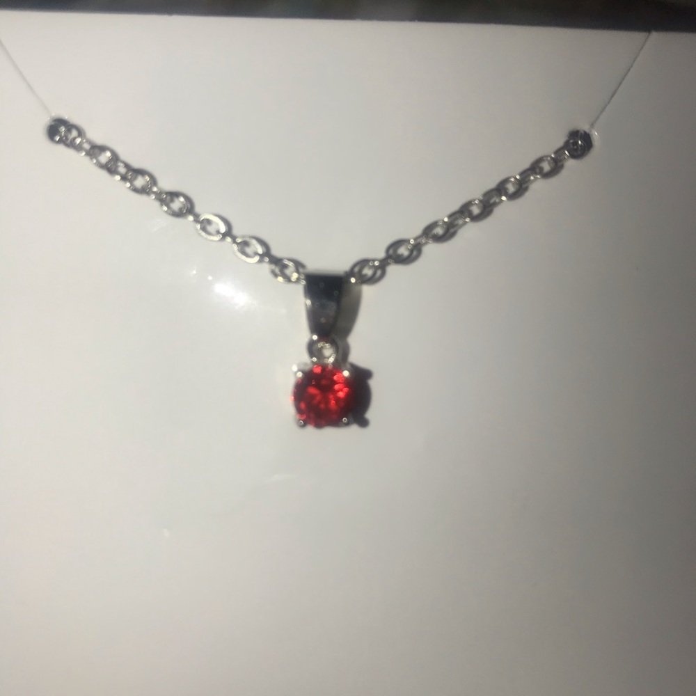 New EFFY red stone pendant with necklace